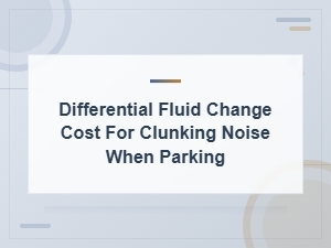 Differential Fluid Change Cost to Fix Clunking Noise When Parking